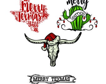 Texas christmas svg | Etsy