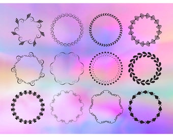 Wreath svg, floral wreath svg, wreath clip art, flower wreath svg, invitation svg, floral svg, svg silhouette files, files cricut, dxf, png