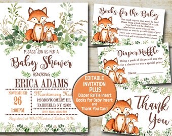 Fox baby shower | Etsy
