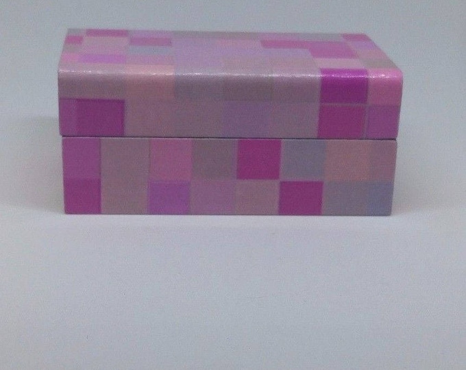 Minecraft inspired pink Chest trinket box Ideal for Kids
