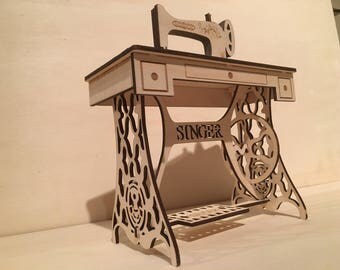 Laser cut Antique Singer Sewing Machine