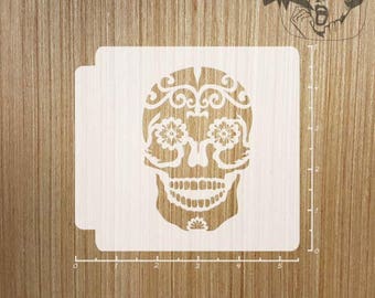 Sugar Skull Stencil Etsy 