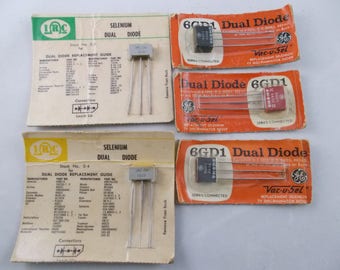 Lot of 5 NOS Various Vintage Selenium Dual  Diodes - Still in Package