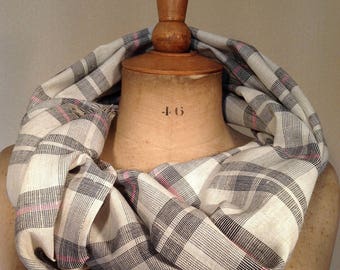 Cheich, écharpe, étole, foulard en lin-polyester.