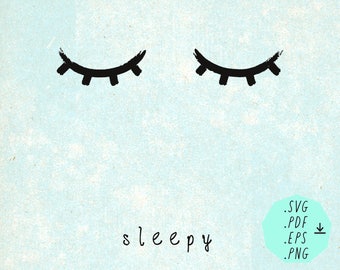 Sleepy eyes svg | Etsy