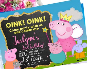 Peppa pig invitation | Etsy