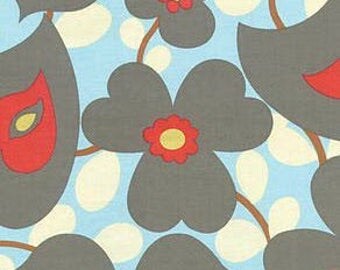 FAT QUARTER - Amy Butler Fabric, Morning Glory, Blue Red, cotton quilting fabric - SALE