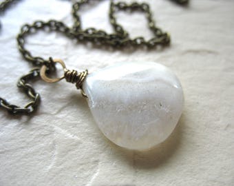 Solar Quartz Necklace, Quartz Gemstone Pendant Chain Strand Necklace , handmade artisan Gemstone Jewelry, Quartz Necklace, Solar Quartz