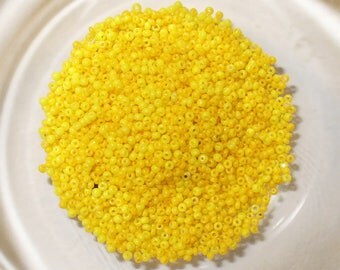 Sunflower Yellow Size 20/0 Glass Seed Beads - Antique Micro Beads