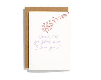 I Love You So - Letterpress Love Card - CL157