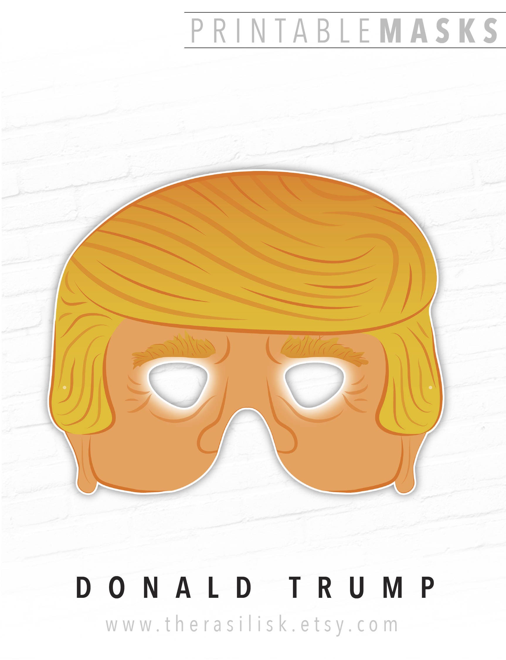 Donald Trump Printable Halloween Mask Printable President of