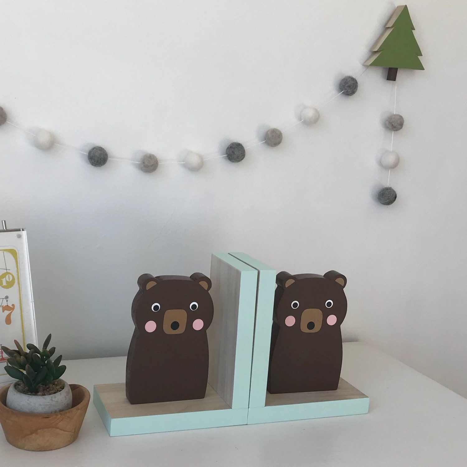 Elephant Bookends Elephant Nursery Elephant Kids Decor Rose