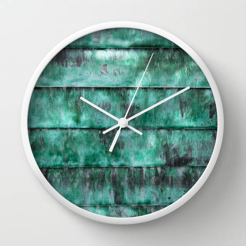Turquoise clock teal wall clock home decor art clock