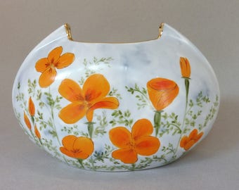 Orange California Poppy Vase
