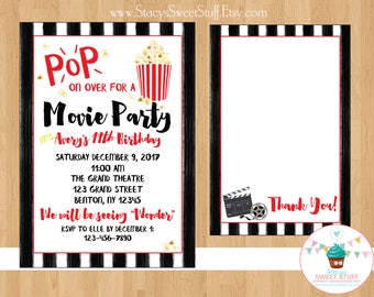 Popcorn invitation | Etsy
