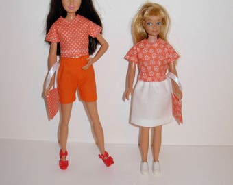 Cute mix and match outfits for barbies' sister skipper (vintage & modern dolls) Handmade barbie clothes