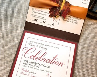 Fall Wedding Invitation B Leaf In Love Autumn Fall Wedding Invitation B Leaf In Love Autumn