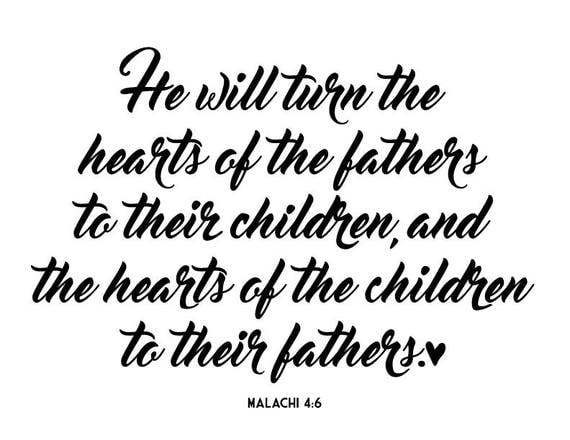 Father bible verse Malachi 4:6 Father's day gift Bible