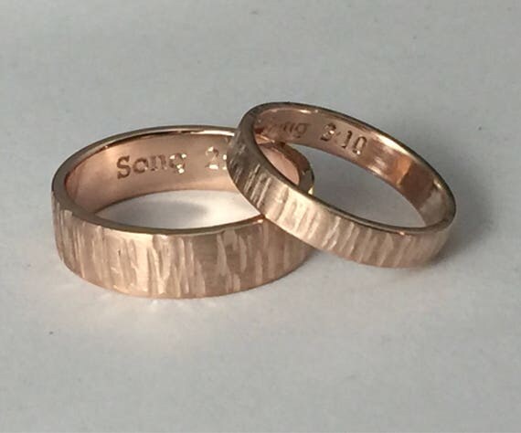 Rose Gold Wedding Band Set Gold Wedding Band Set His And   Il 570xN.1231465698 5r2b 