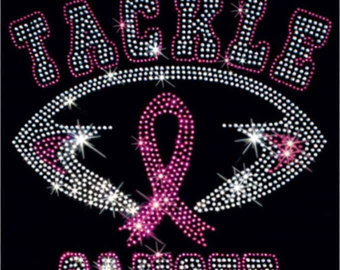 Breast Cancer Awareness Rhinestone T-Shirt Sizes XS-4XL - Tackle Cancer