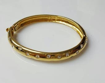 Nolan Miller Rhinestone Hinged bangle Bracelet Wedding Ready