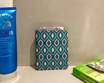 Birth Control Pill Case, Pill Case Birth Control, Discreet Case for Birth Control Pills, Pill Cozy - Blue Waves