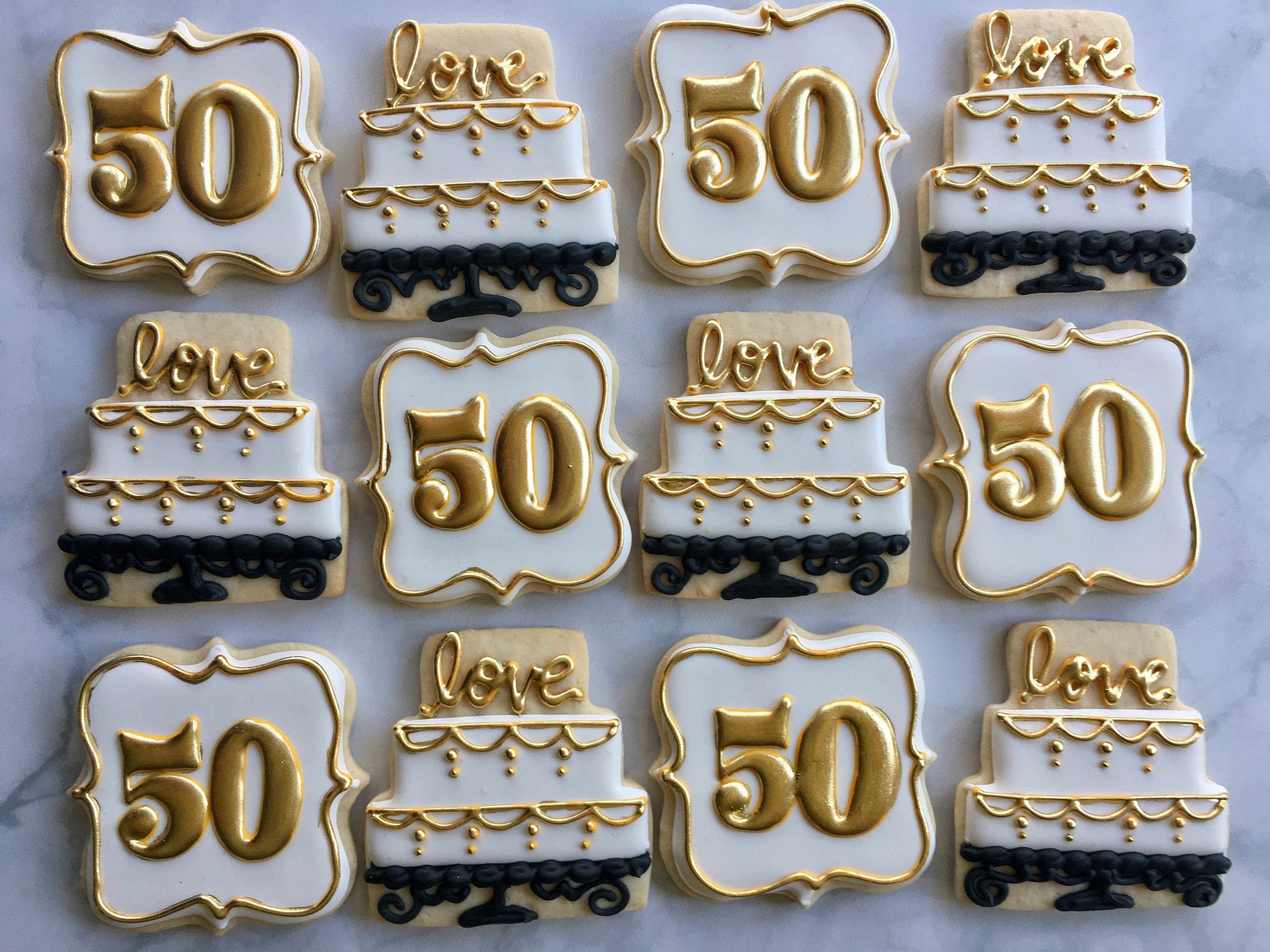 50th Anniversary Celebration Sugar Cookies Customizable