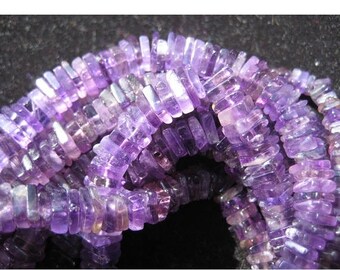ON SALE 55% Amethyst - 4 Inches Strand - Finest Quality Purple Amethyst Square Heishi Beads Size 6 mm approx, Natural stone Wholesale Price