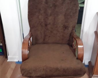 REDUCED to 35 dollars - LAsT One Glider Rocker Slip Cover FOR YOUR Glider Cushions - Chocolate Basket Weave Design Slipcover