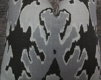 Designer Pillow Cover - KW Groundwork Lee Jofa Bengal Bazaar Graphite