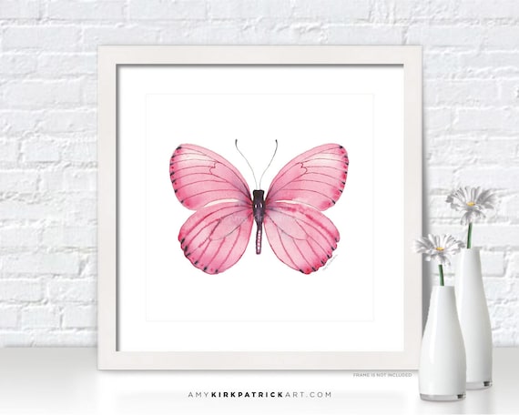 Pink Butterfly Painting Butterfly Print Original Pink