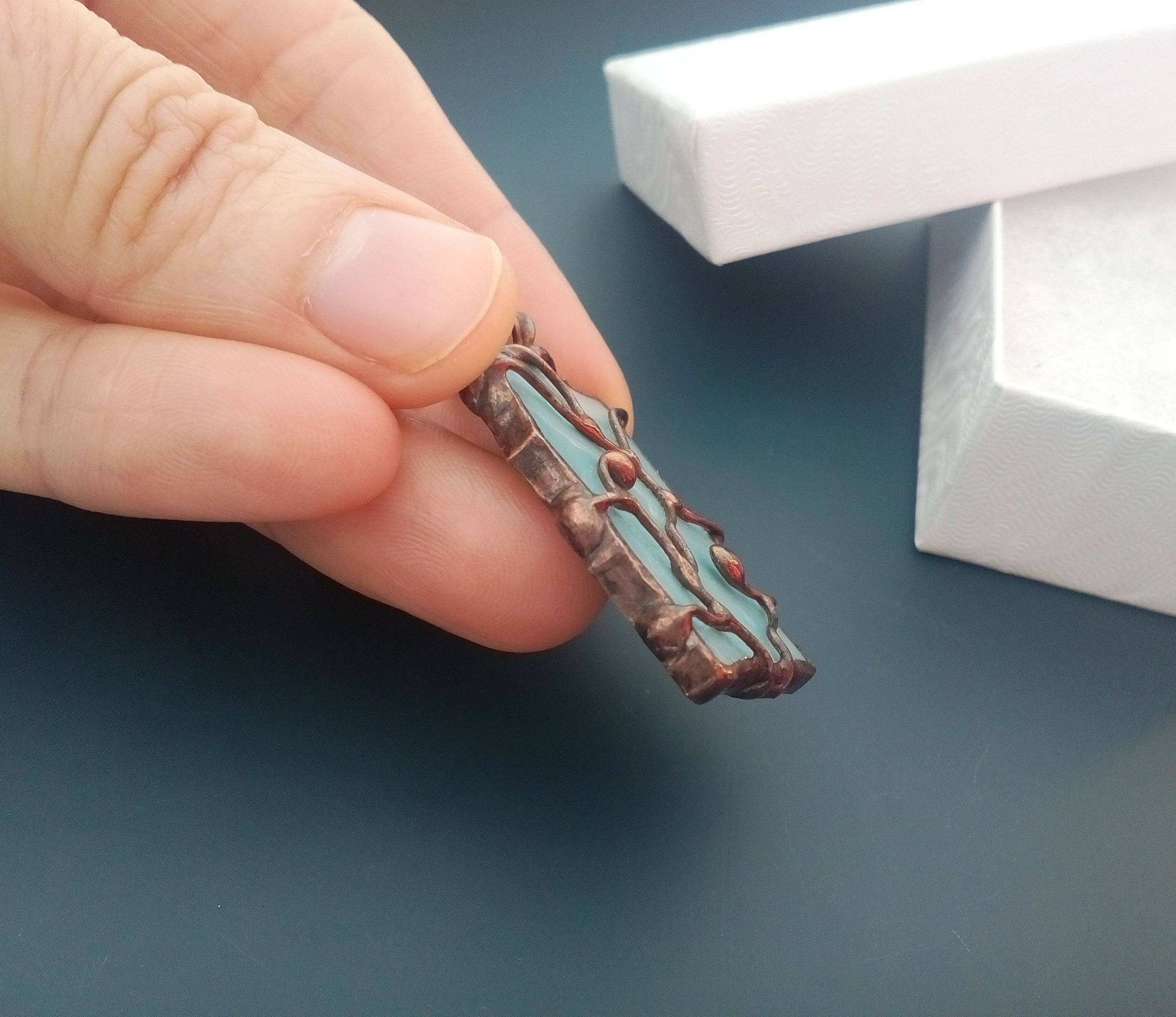 Stained glass jewelry wire necklace contemporary jewelry