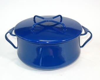 Dansk Kobenstyle Jens Quistgaard Royal Blue Enamel 2 Qt Pot Dutch Oven Casserole France EUC