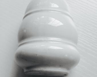 Vintage White Glass Bird Feeder