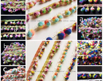 1 inch wide pom pom trim select color price for 1 yard select color
