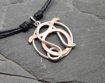 Taurus leo combined zodiac necklace sterling silver