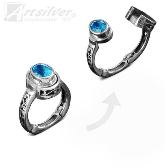 Arthritis Ring Sterling Silver Woman's Hinged Ring with