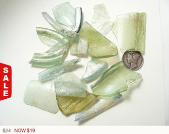 20% OFF 2000 year old Ancient Roman Glass Shards from Roman factories in ancient Hebron, free authentic Roman coin. (rg6461)