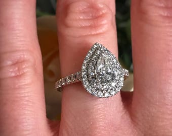 Pear diamond ring | Etsy