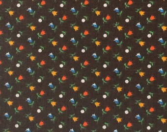 Brown Calico Cotton Fabric / Calico Fabric / Cotton Fabric / Vintage Cotton Fabric / Pacific OTC / M Lowenstein / Cotton Calico Fabric