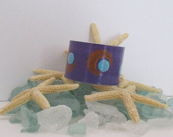 Painted Cuff Bracelet, made from Recycled Linoleum