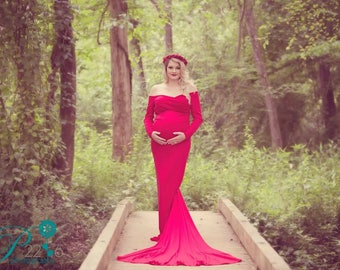 Kelly Gown, Fitted Maternity Gown, Photography, Bridesmaid Dress, Baby Shower, Floor Legnth Gown with train, maternity dress, photo shoot