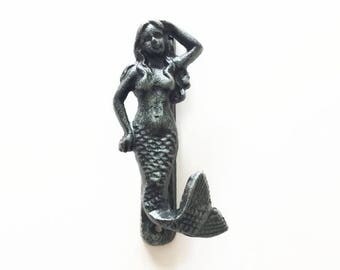 Mermaid Door Knocker Coastal Beach Cottage Rustic Garden Porch Front Door Decor Shabby Chic Home Realtor Housewarming Gift