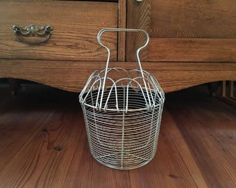 Vintage Wire Egg Basket, Home Decor, Baskets, Kitchen, Storage, Aluminum Wire Egg Basket, Metal Wire Egg Basket