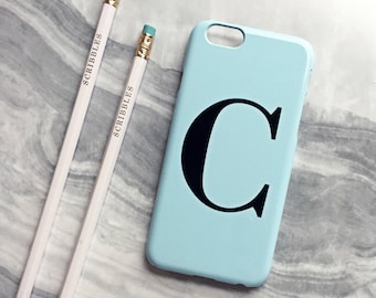Pastel blue alphabet phone case - Monogram phone case, initial iPhone case, Samsung Galaxy S8 PLUS, iPhone SE case, iPhone 7 Plus Case
