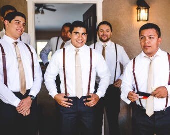 Leather Suspenders Ring Bearer Outfit Brown Leather Suspenders for Men Braces toddler suspenders Rustic wedding Groomsmen Outfit boys kids