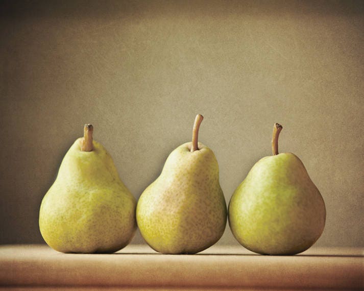 Pear Photograph Kitchen Decor Still Life Fruit Print