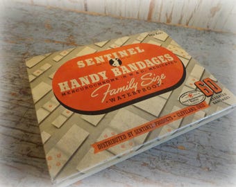 vintage bandage tin advertising tin sentinel handy bandages family size vintage advertising collectible tins