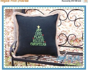 40% OFF INSTANT DOWNLOAD Tree Joy Love Peace Believe Christmas applique design in digital format for embroidery machine by Applique Corner