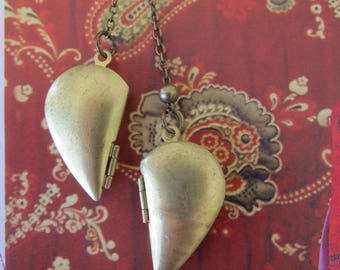 Locket Necklace Double heart
